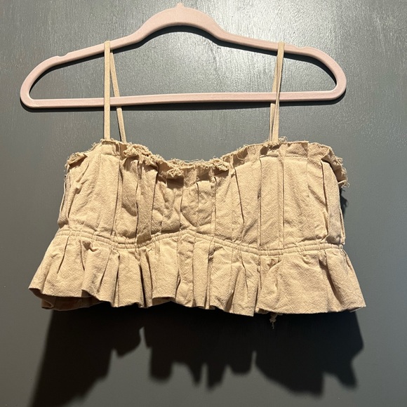 Free People Tan Crop Top - Picture 2 of 6